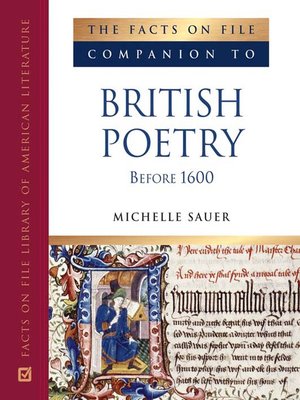 cover image of The Facts On File Companion to  British Poetry before 1600